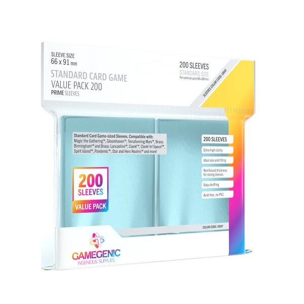 PRIME Sleeves Clear Standard Card Game Value Pack 200